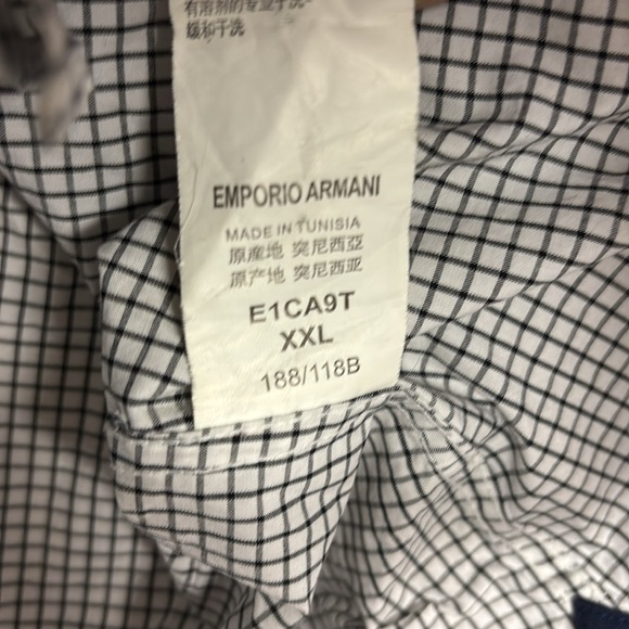 EMPORIO ARMANI Men’s Cross Striped Long Sleeve Button Down Shirt Size XXL - Picture 3 of 7
